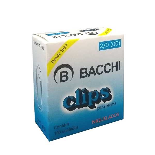 Clips Niquelado Bacchi Nº2/0 CX C/100 UN - Gimba