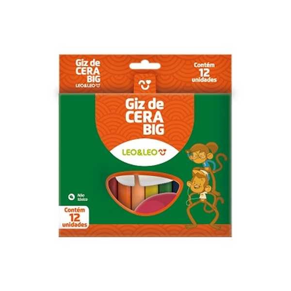 Giz de Cera Leo e Leo Jumbo Big 12 Cores 1 UN - Gimba