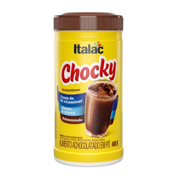 Achocolatado em Pó Italac Chocky Pote C/400g 1 UN - Gimba