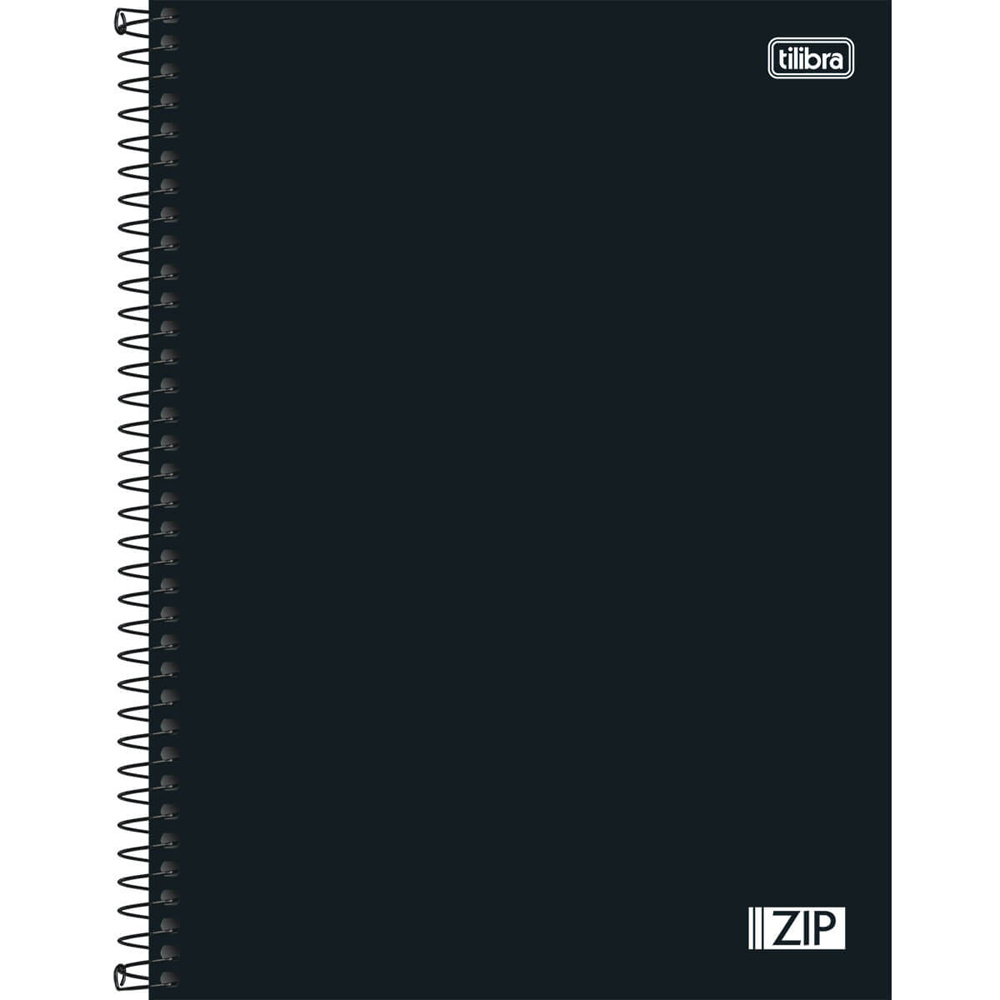 Caderno Universitário Capa Dura 80 FL Zip Preto 1 UN Tilibra Gimba