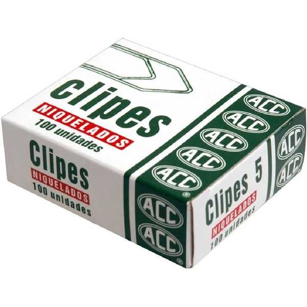 Clips ACC Nº5 Niquelado CX C/100 UN - Gimba