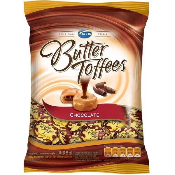 Bala Butter Toffees Chocolate 100g 1 UN Arcor Gimba