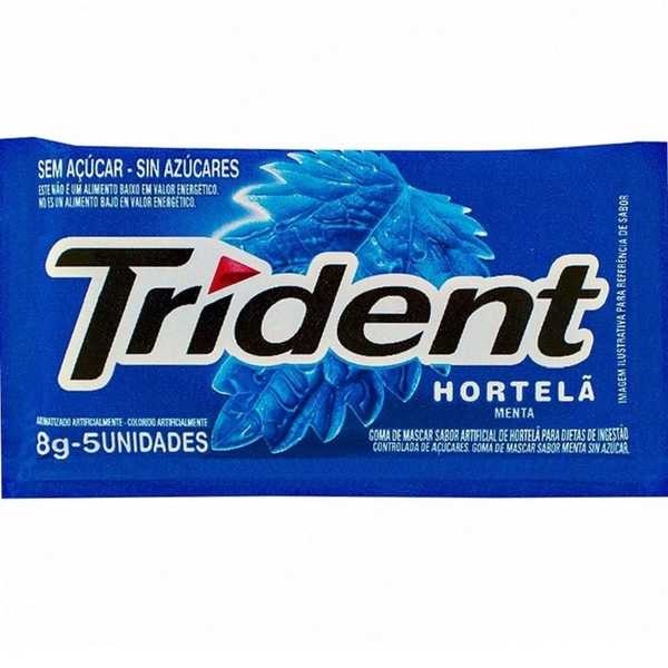 Chiclete Trident Sabor Hortelã sem Açúcar 8g 1 UN - Gimba